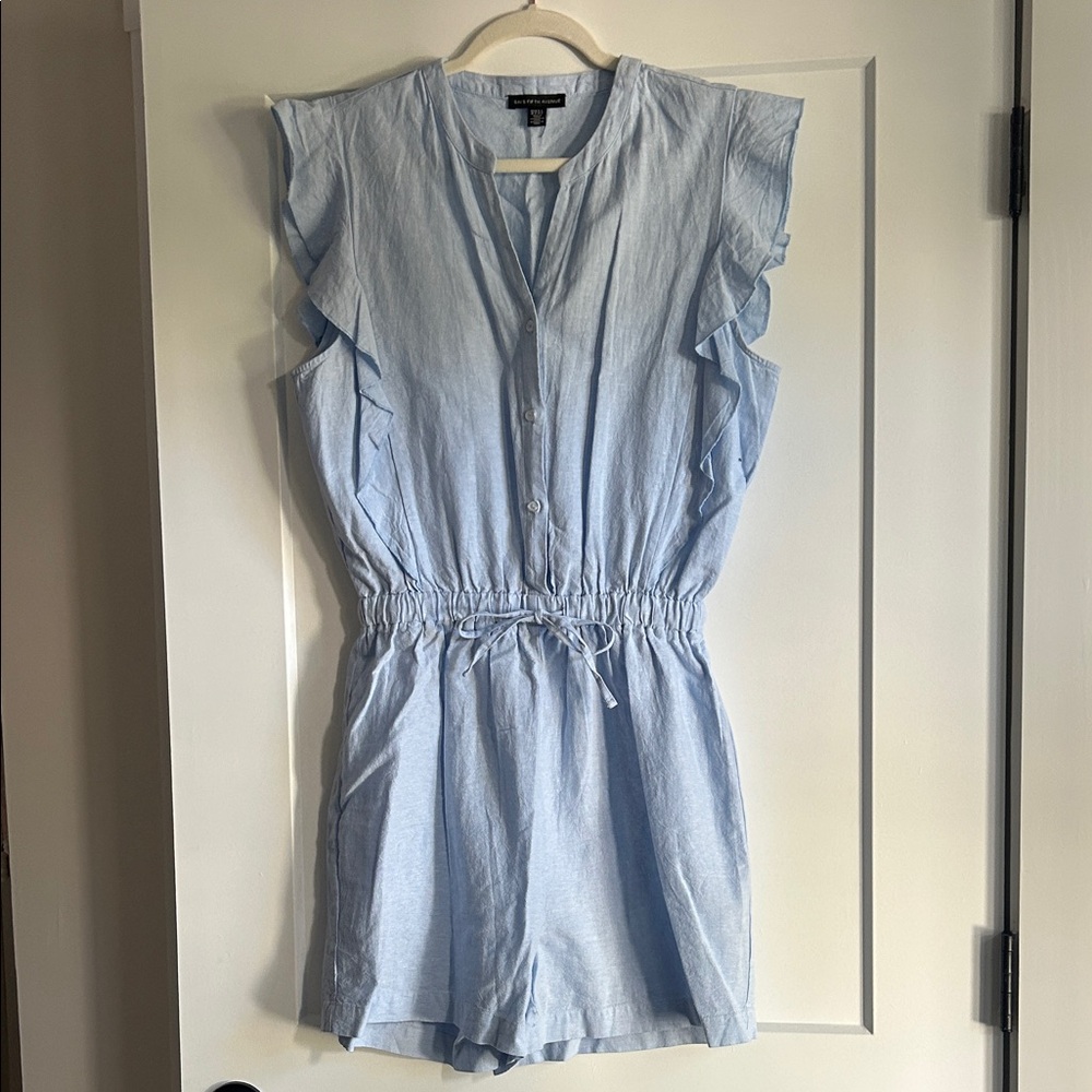 Saks Fifth Avenue Light Blue Ruffle Jumpsuit